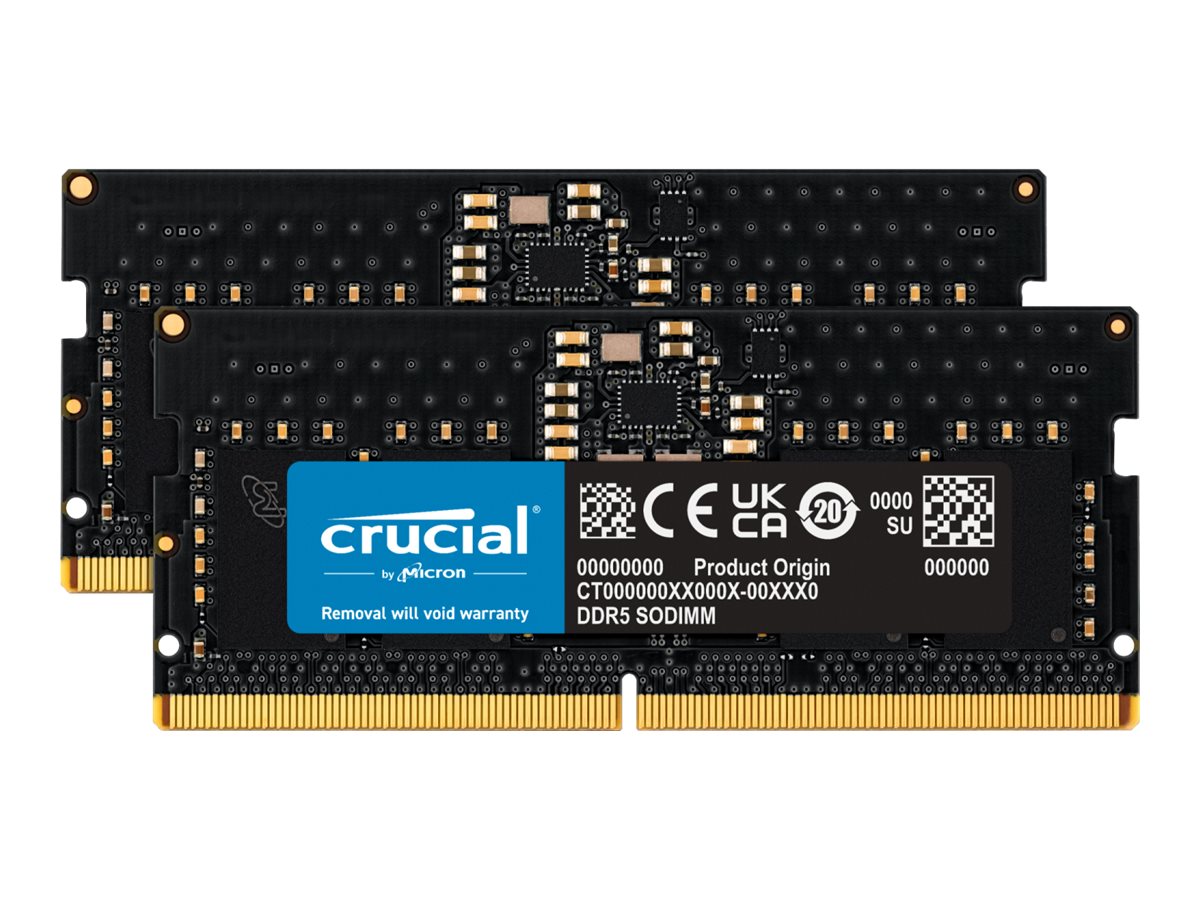 Crucial - DDR5 - Kit - 16 GB: 2 x 8 GB - SO DIMM 262-PIN - 4800 MHz / PC5-38400