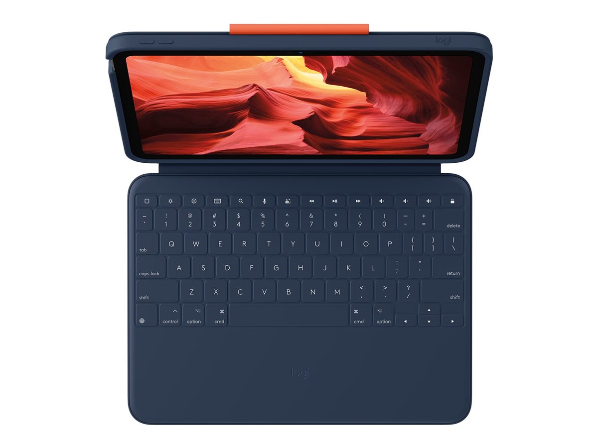 Logitech Rugged Combo 4 - Tastatur und Foliohülle - Classic Blue - für Apple 10.9-inch iPad  - TL: Französisch, AZERTY, Ansicht 3