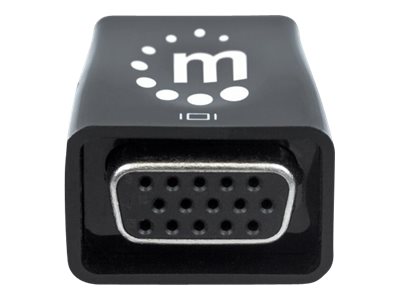 Manhattan HDMI auf VGA-Mikrokonverter, HDMI-Stecker auf VGA-Buchse mit Audio, optionaler USB Micro B-Stromport, schwarz - Videoadapter - HDMI männlich zu HD-15 (VGA)