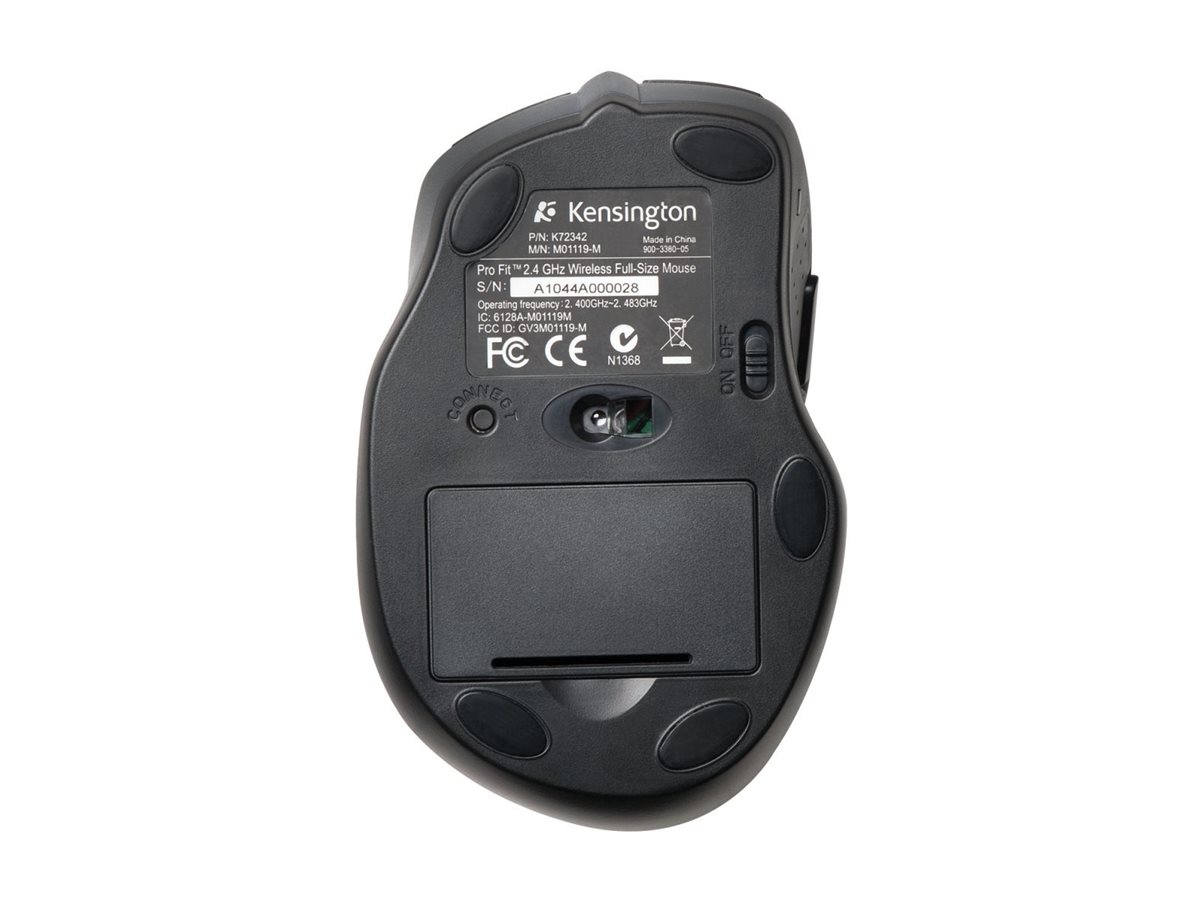 Kensington Pro Fit Full-Size - Maus - Für Rechtshänder - optisch - 6 Tasten - kabellos - 2.4 GHz - kabelloser Empfänger (USB)