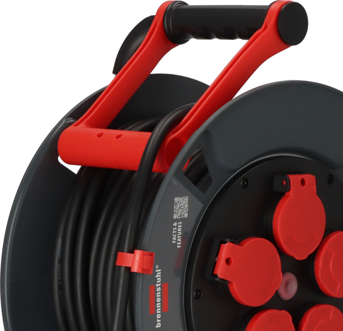 Brennenstuhl 9231250100 Kabeltrommel Schwarz Schutzkontakt-Stecker - Kabel - Kabel - Strom/Netzteil, Ansicht 4