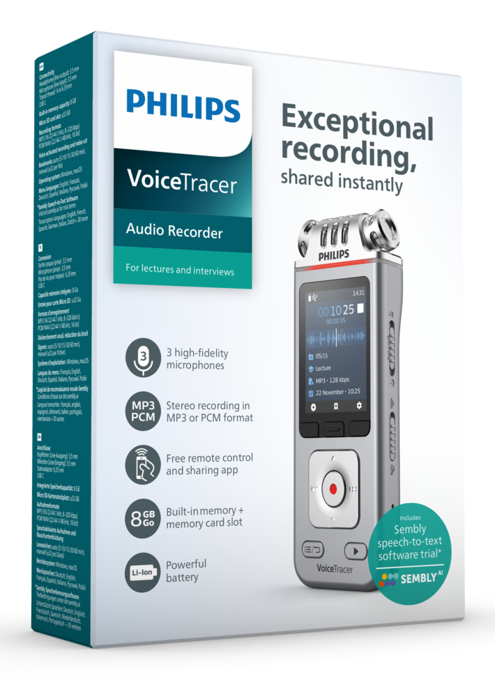 Philips DVT4115 - VoiceTracer Audiorecorder - Recorder - 2.160 min, Ansicht 4