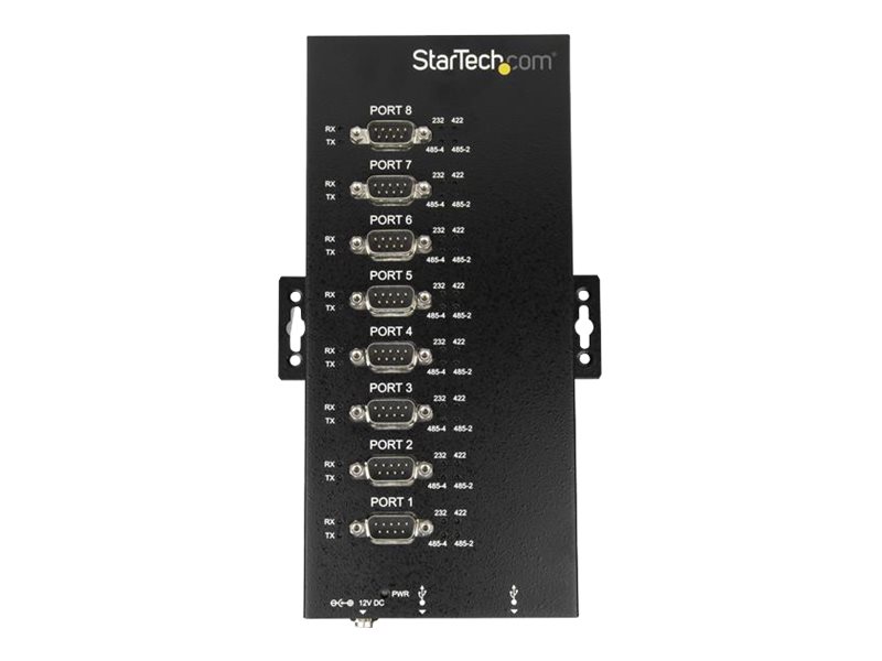 StarTech.com 8 Port Serieller Hub, USB auf RS232/RS485/RS422 Adapter - Industrieller USB 2.0 auf DB9 Konverter Hub - IP30 Schutzklasse - Hutschienenmontierbar, 15kV ESD Schutz (ICUSB234858I) - Serieller Adapter - USB 2.0