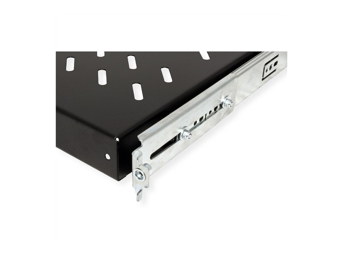 ROLINE 19 Zoll Fachboden 1 HE ausziehbar 550 T 25 kg schwarz, Ansicht 4