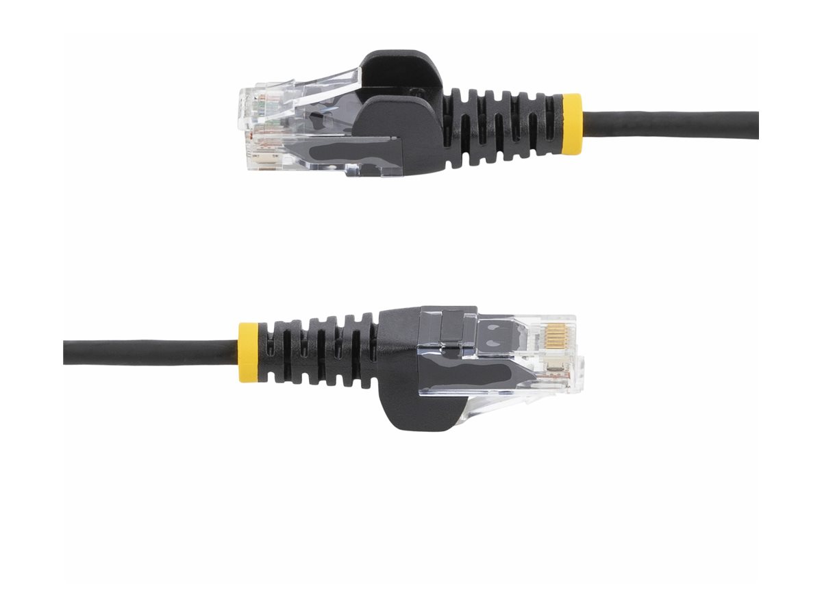 StarTech.com 2.5m Slim LSZH CAT6 Ethernet Cable, 10 Gigabit Snagless RJ45 100W PoE Patch Cord, CAT 6 10GbE UTP Network Cable w/Strain Relief, Black, ETL/Low Smoke Zero Halogen - Category 6 - 28AWG (N6PAT250CMBKS)