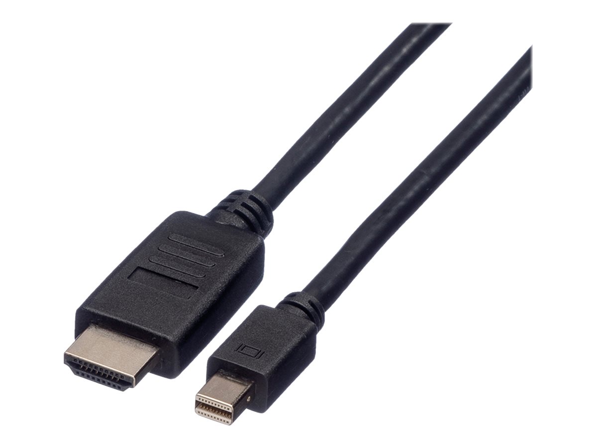 Roline - Adapterkabel - Mini DisplayPort männlich zu HDMI männlich - 1.5 m - abgeschirmt - Schwarz