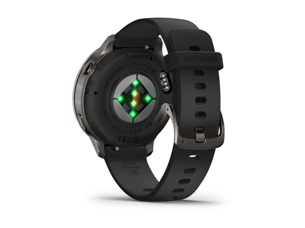 Garmin Venu 4 - 41 mm - Schiefer - intelligente Uhr mit Band - Silikon - schwarz - Handgelenk: 110-175 mm - 1.2, Ansicht 2