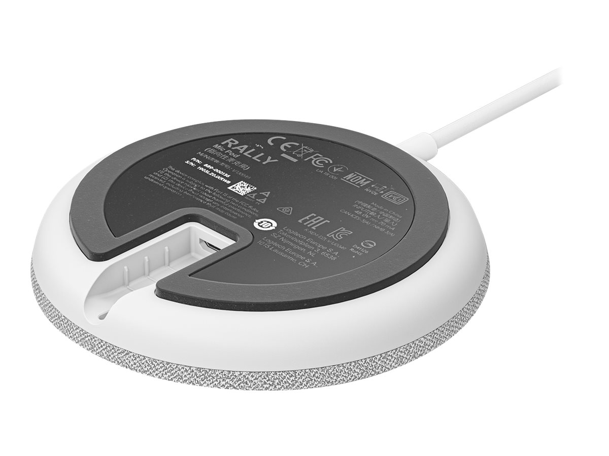 Logitech Rally Mic Pod - Mikrofon - weiß - Skype-zertifiziert