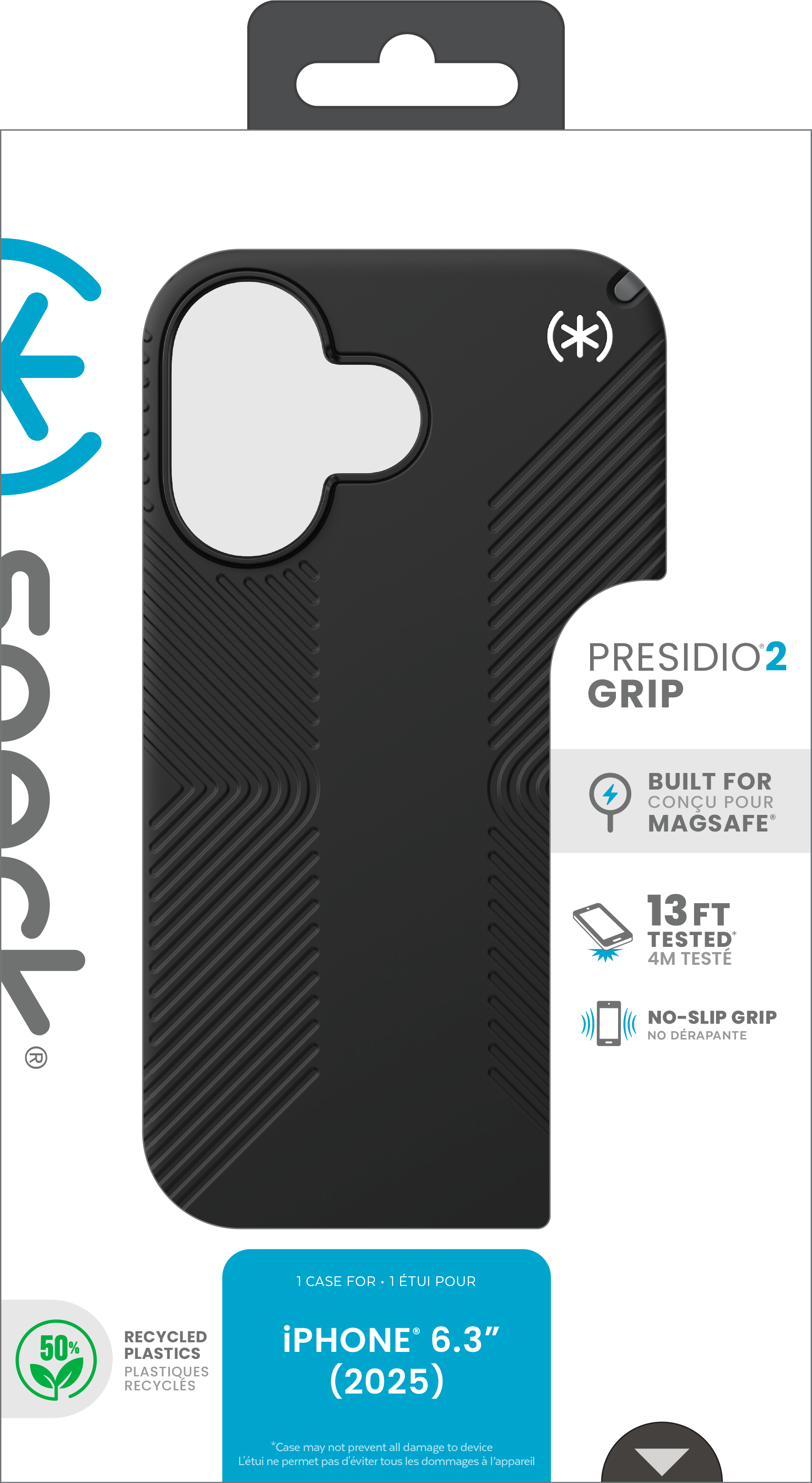 Speck Presidio2 Grip Case iP 17 Black/Slate Grey/White, Ansicht 3