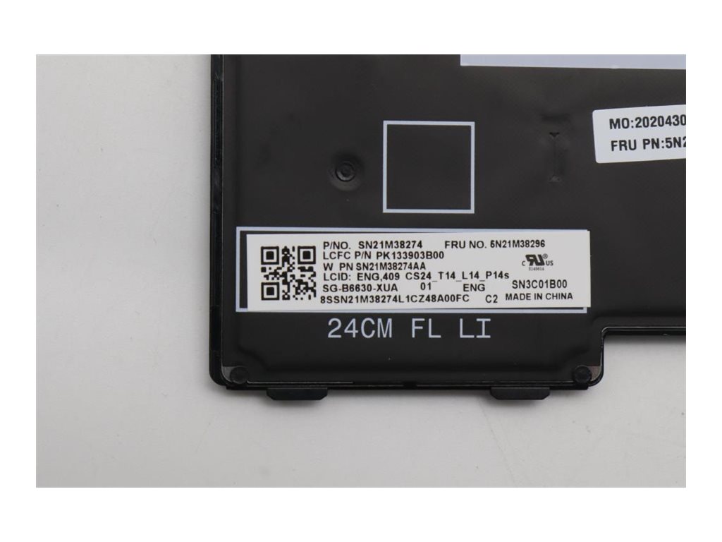 Lenovo NB_KYB 4C4TT50B-BK-LTN-ENG 5N21M38296 - Tastatur - TL: EU, QWERTY, Ansicht 3