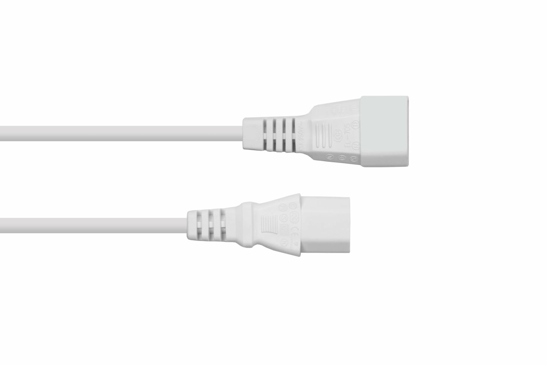 kabelmeister Kaltgeräteverlängerung C14 an weiss - Kabel - Verlängerungskabel, Ansicht 2