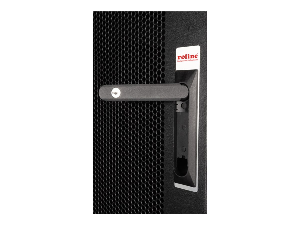 ROLINE 19 Zoll Netzwerkschrank Basic 42 600x1000 BxT Glastür schwarz, Ansicht 3