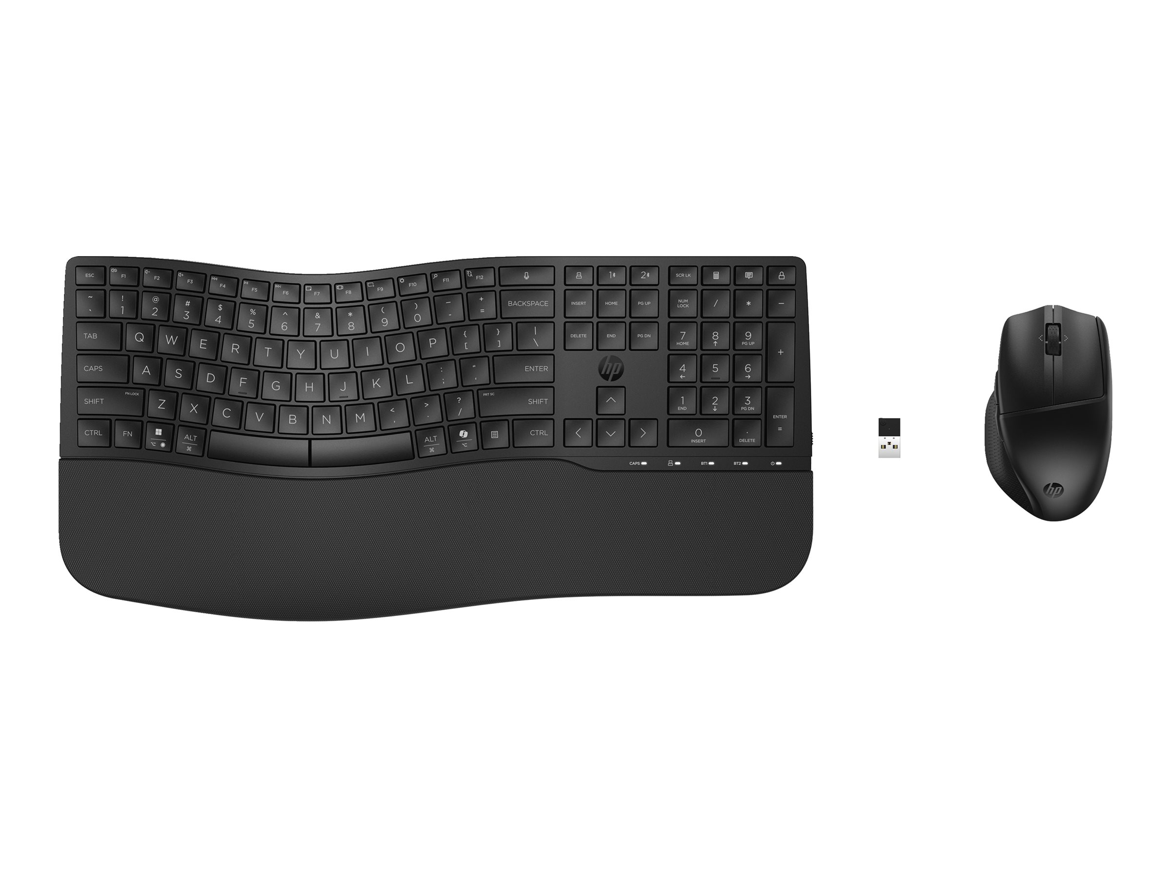 HP 685 - Tastatur-und-Maus-Set - dual mode, 3-zone layout, multi-device, 23 programmable keys - TL: Deutsch, QWERTZ, Ansicht 3