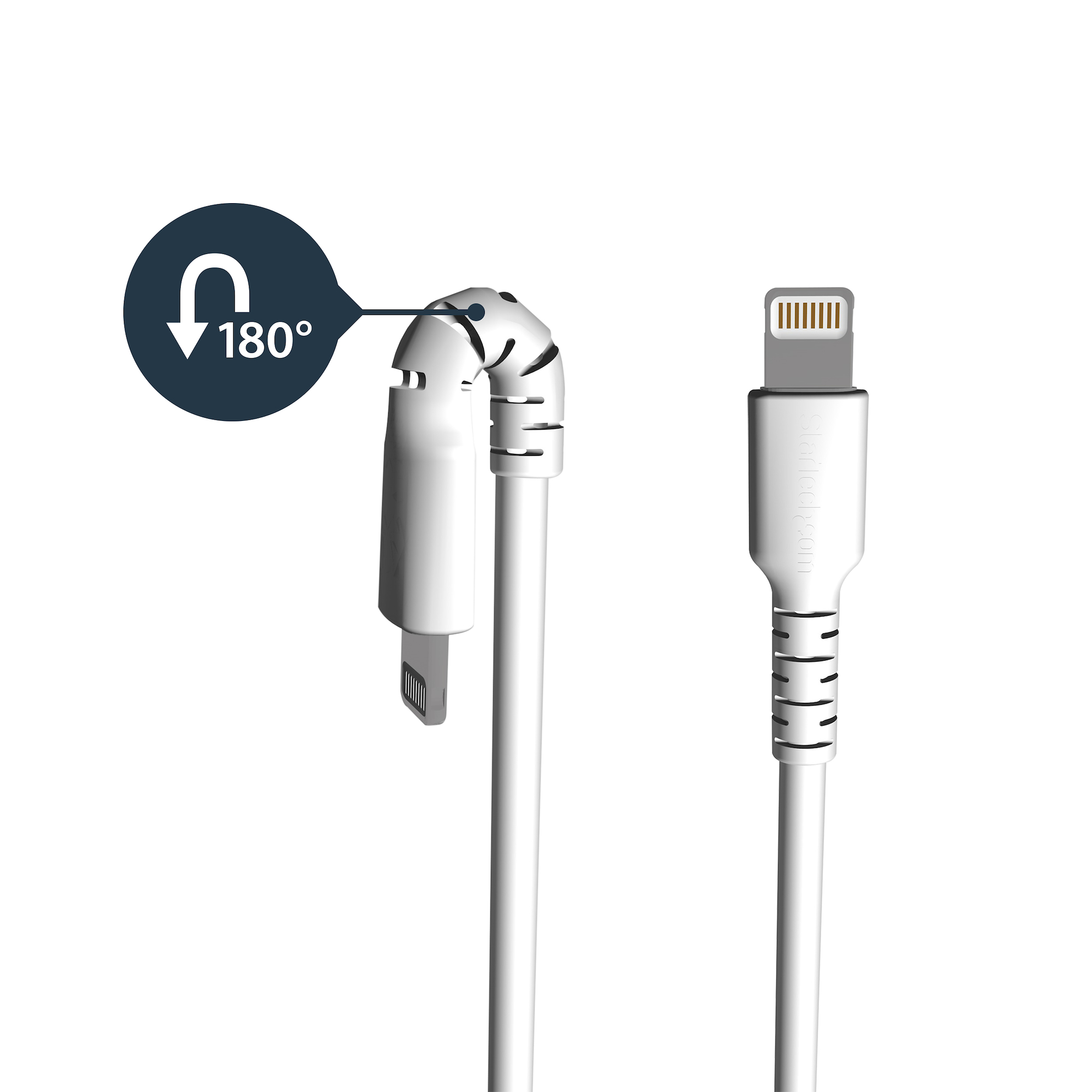 StarTech.com 2m USB-A auf Lightning-Kabel - Hochbelastbare, robuste Aramidfaser - USB Typ-A auf Lightningkabel - Weiß, Ansicht 4