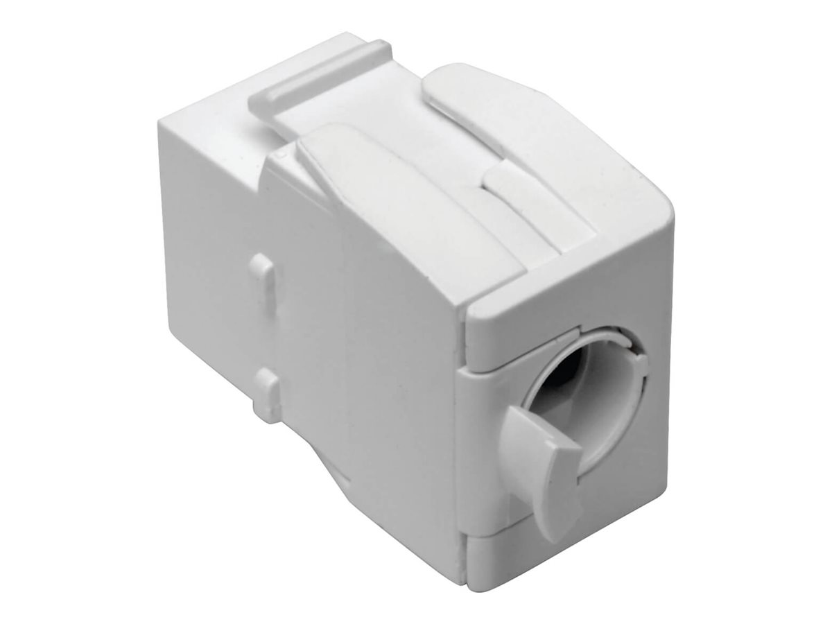 Eaton Tripp Lite Series Cat6Cat5e Toolless Keystone Jack RJ45 Shuttered Dust Cap PoEPoE+ Compliant White TAA