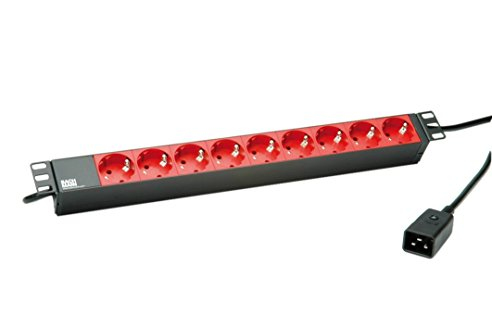 Bachmann 333.937 - 2 m - 9 AC-Ausgänge - indoor - Typ F - Aluminium - Schwarz - Rot, Ansicht 2