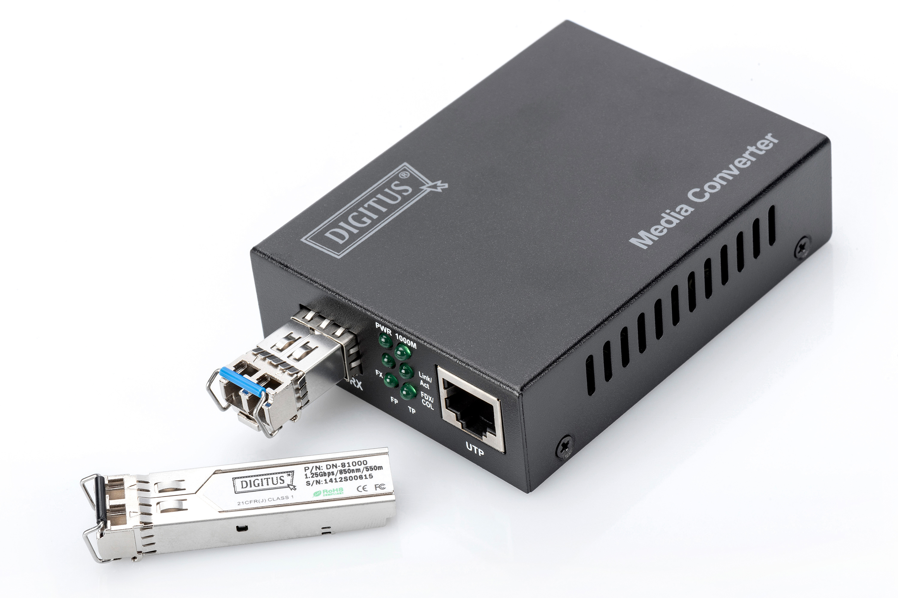 DIGITUS Gigabit Medienkonverter, RJ45 / SFP, Ansicht 2