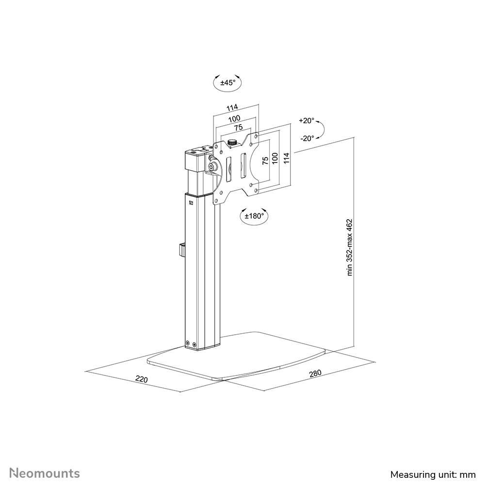 Neomounts by Newstar FPMA-D865 - Aufstellung - full-motion - für LCD-Display - Schwarz, Ansicht 2