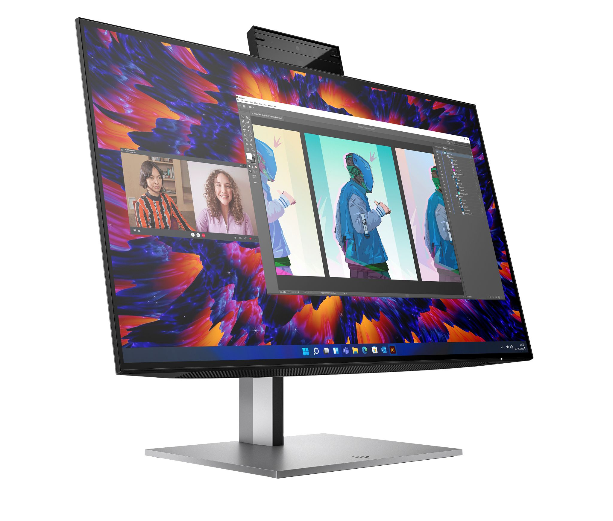 HP Z24m G3 QHD-Konferenzdisplay - 60,5 cm (23.8) - 2560 x 1440 Pixel - Quad HD - LCD - 5 ms - Silber, Ansicht 2