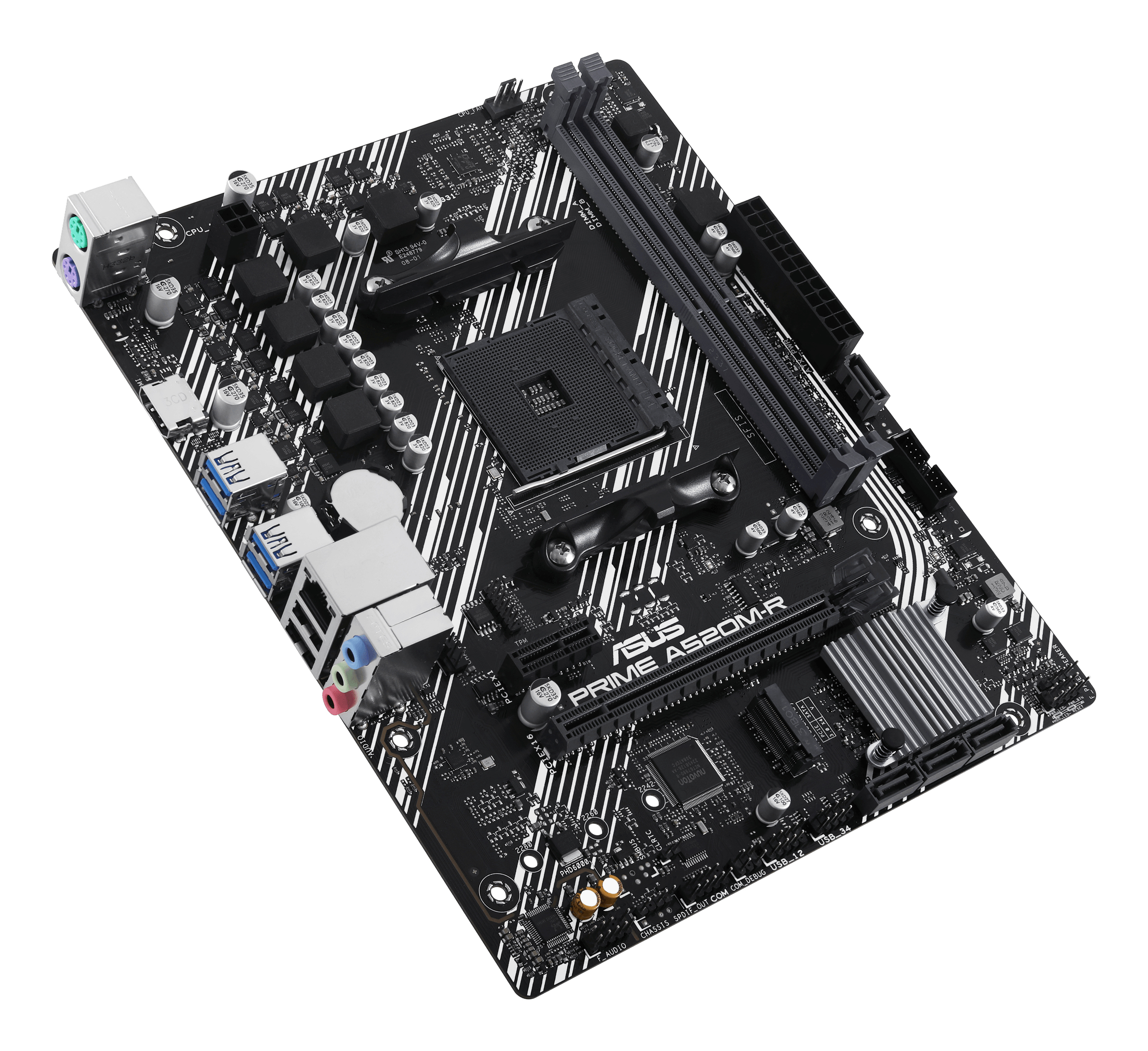 ASUS PRIME A520M-R - Motherboard - micro ATX - Socket AM4 - AMD A520 Chipsatz - USB 3.2 Gen 1 - Gigabit LAN, Ansicht 2