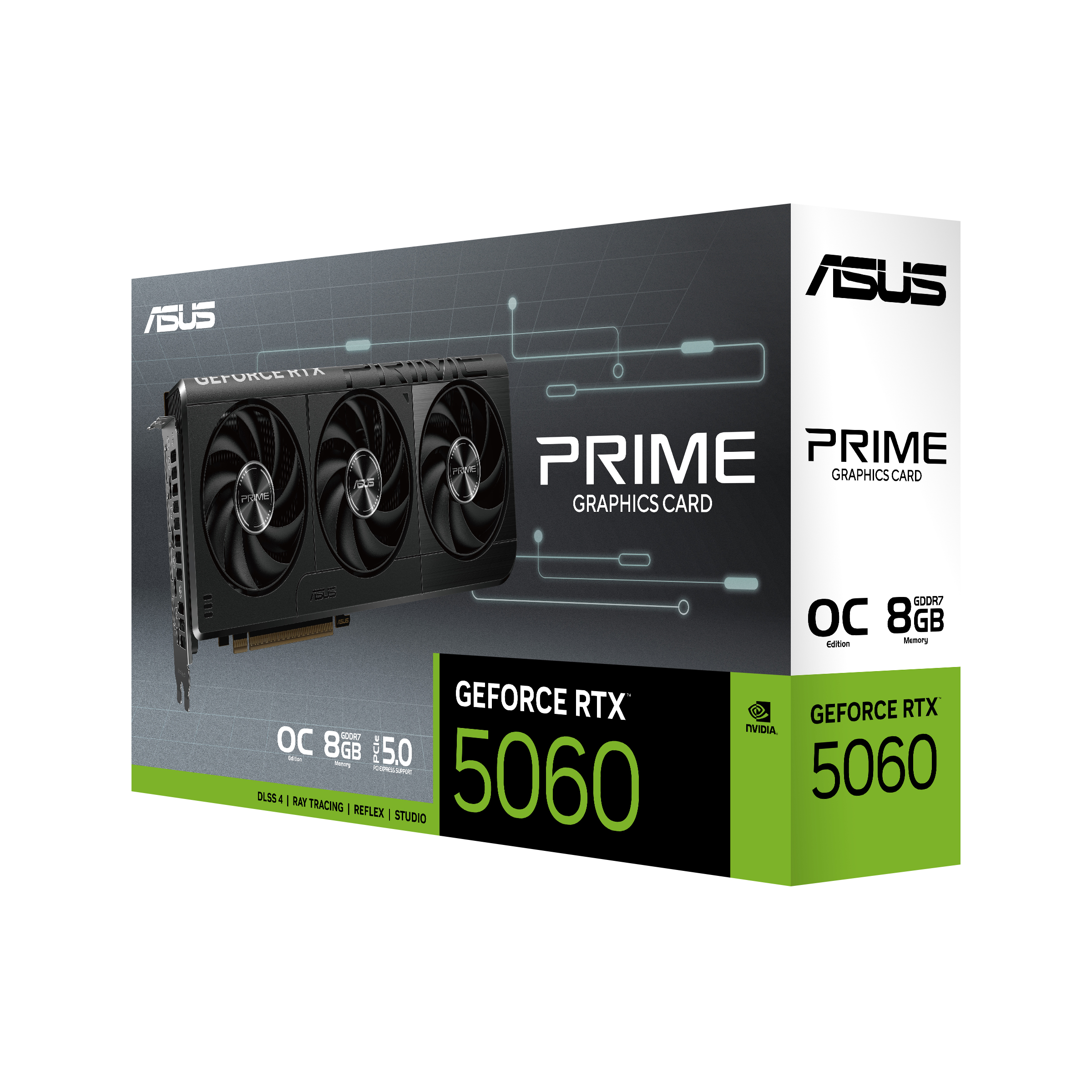 ASUS Prime Rtx 5060 OC Gddr7 3xDP 1xHDMI - Grafikkarte - PCI-Express, Ansicht 3
