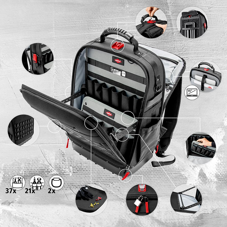 KNIPEX Werkzeugrucksack Modul X18 - Elektro - Tasche, Ansicht 4