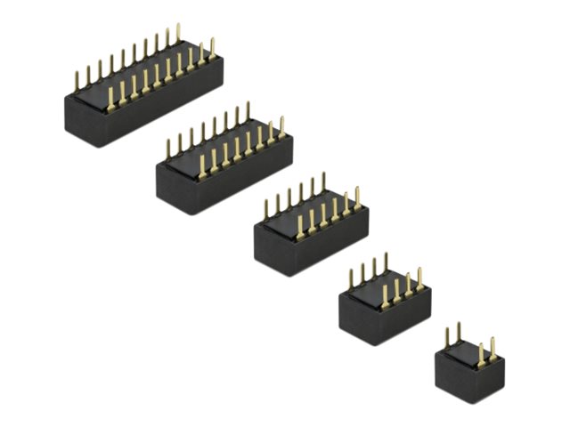 Delock DIP flip switch piano set (2 4 6 8 and 10-digit) 2.54 mm pitch THT vertical