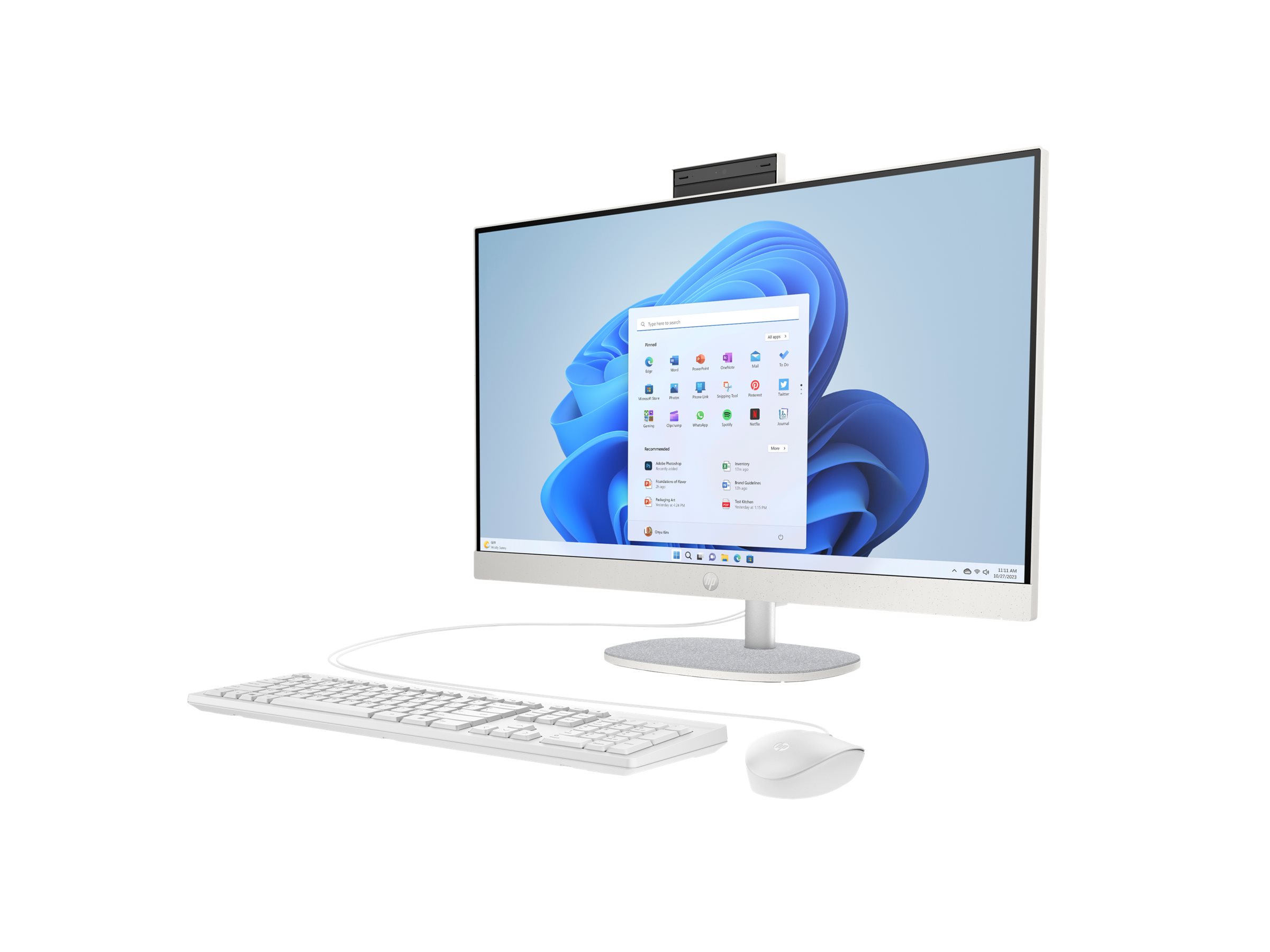 HP 27-cr0457ng - All-in-One (Komplettlösung) - Core i5 1335U - RAM 8 GB - SSD 512 GB - NVMe - Intel Iris Xe Grafik - 1GbE, Wi-Fi 6, Bluetooth - WLAN: 802.11a/b/g/n/ac/ax, Bluetooth 5.4 - Win 11 Home - Monitor: LED 68.6 cm (27")