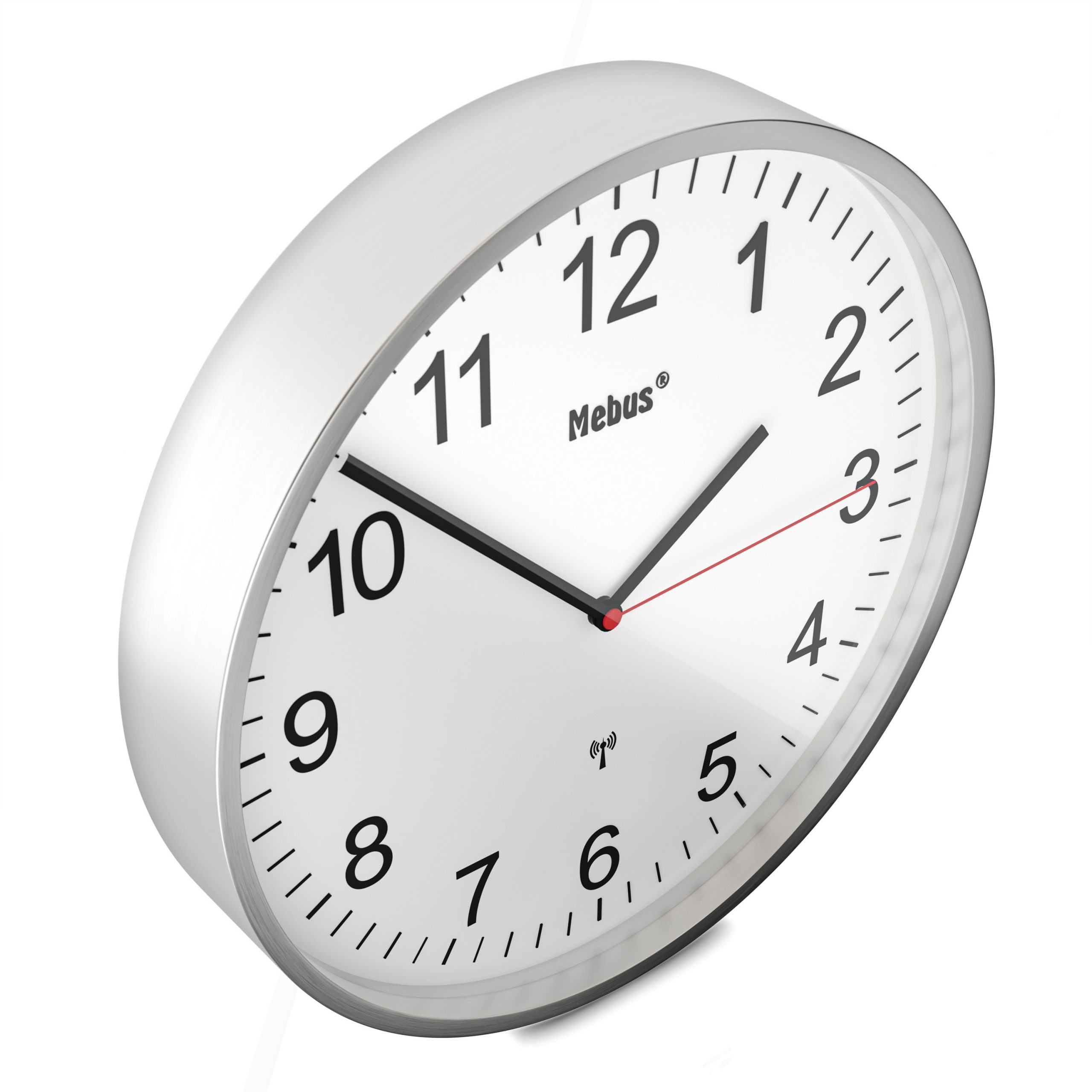 Mebus 19411 - Wand - Mechanische Uhr - Rund - Weiß - Metall - Modern, Ansicht 2