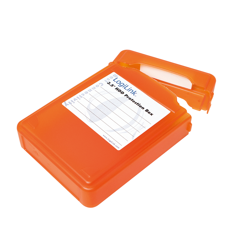 LogiLink Festplattenlaufwerk-Schutzgehäuse - Kapazität: 1 Festplattenlaufwerk (3,5) - Orange, Ansicht 2