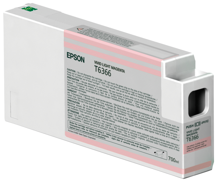 Epson Singlepack Vivid Light Magenta T636600 UltraChrome HDR, 700 ml, Tinte auf Pigmentbasis, 700 ml, 1 Stück(e)