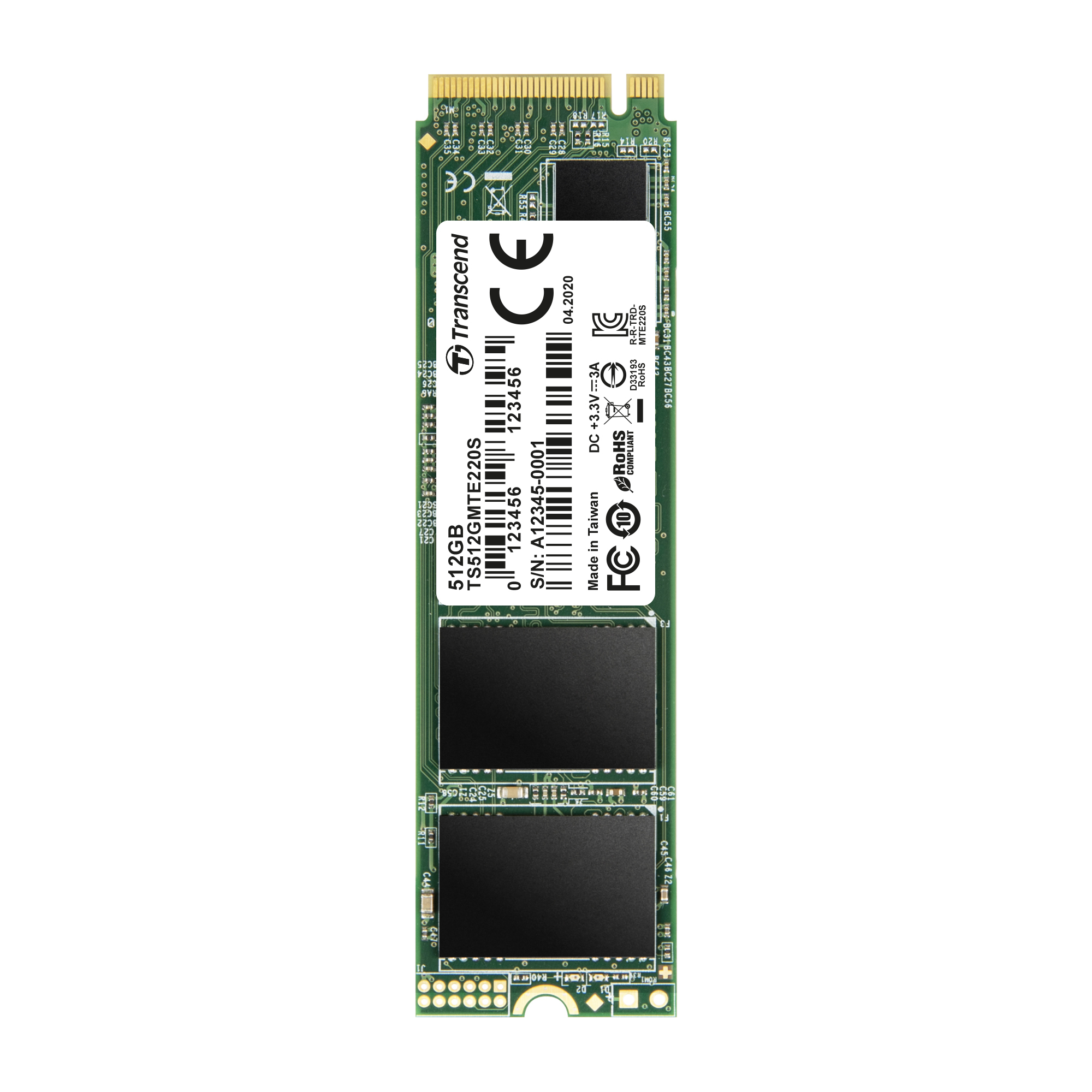 Transcend 220S - SSD - 512 GB - intern - M.2 2280 - PCIe 3.0 x4 (NVMe), Ansicht 2