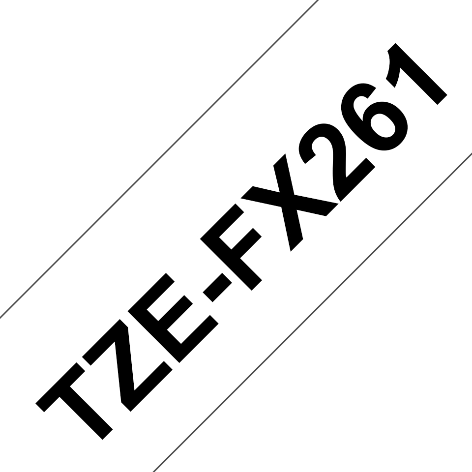 Brother TZe-FX261 - Schwarz auf Weiß - Rolle (3,56 cm x 8 m), Ansicht 2