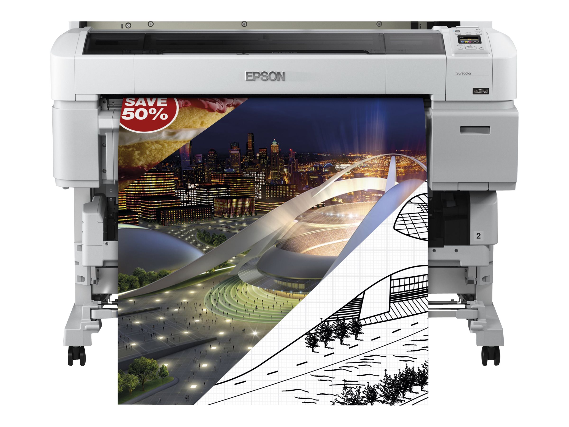 Epson SureColor SC-T5200MFP - 914 mm (36") Multifunktionsdrucker - Farbe - Tintenstrahl - 965.2 x 2438.4 mm (Original)