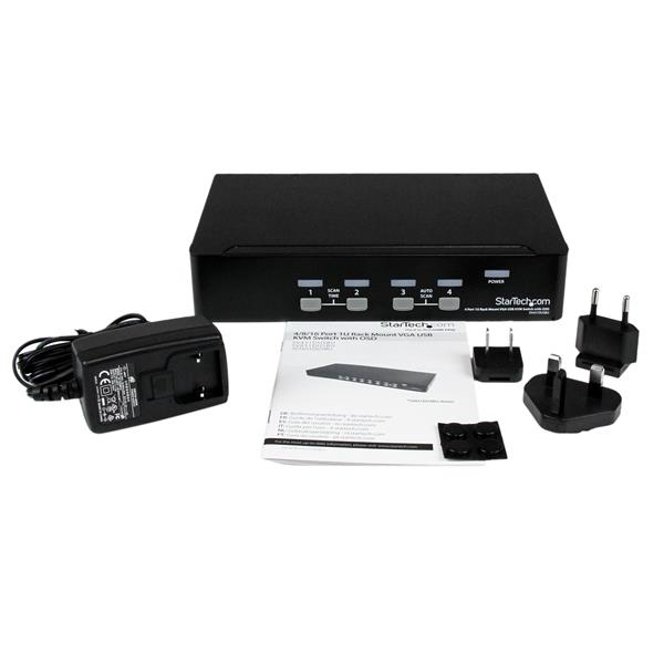 StarTech.com 4-Port USB KVM Swith with OSD - TAA Compliant - 1U Rack Mountable VGA KVM Switch (SV431DUSBU), Ansicht 2