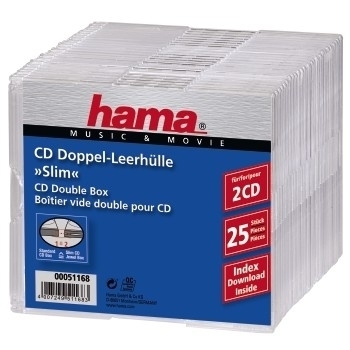 Hama Slim Jewel Case für Speicher-CD - Kapazität: 2 CD - durchsichtig (Packung mit 25), Ansicht 2