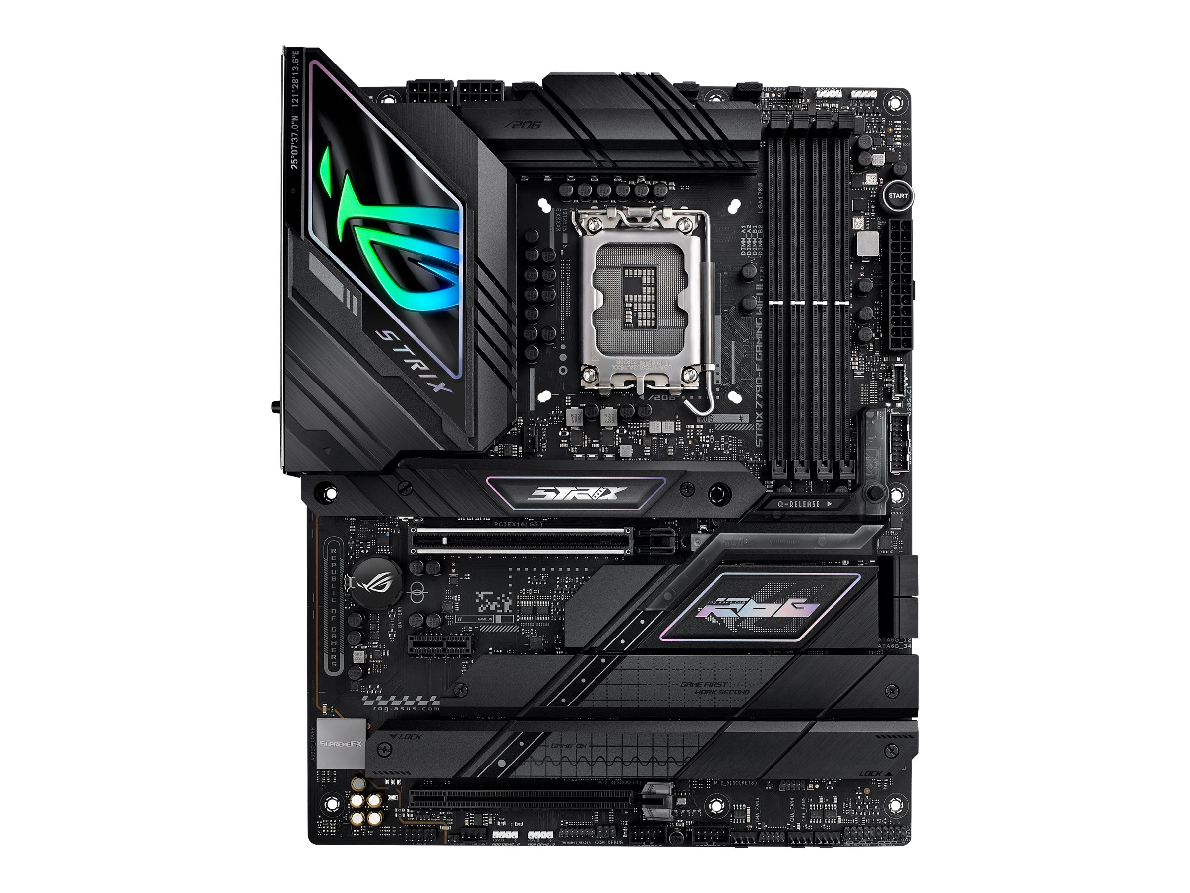 ASUS ROG STRIX Z790-F GAMING WIFI II - Motherboard - ATX - LGA1700-Sockel - Z790 Chipsatz - USB-C 3.2 Gen 2x2 USB-C 3.2 Gen2 USB 3.2 Gen 2 USB 3.2 Gen 1 - 2.5 Gigabit LAN Wi-Fi Bluetooth - Onboard-Grafik (CPU erforderlich)