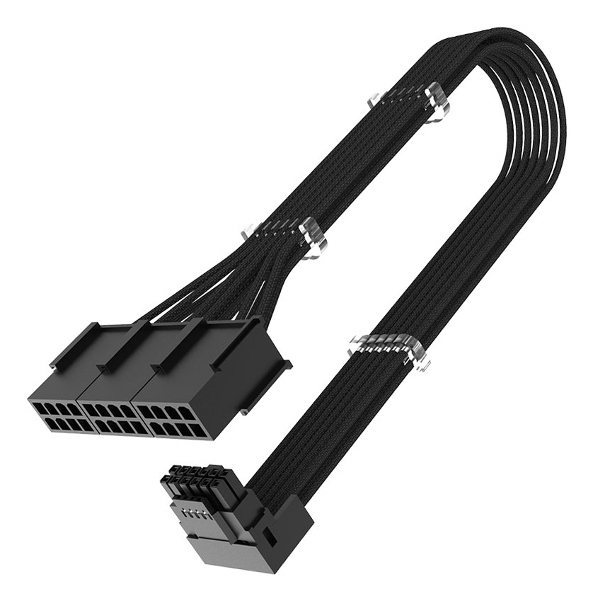 Akasa Kabel G-Nexus PX24 AK-CBPW31-30BK 12+4-polig RA m auf 3x8-polig w - Kabel - 0,3 m, Ansicht 2