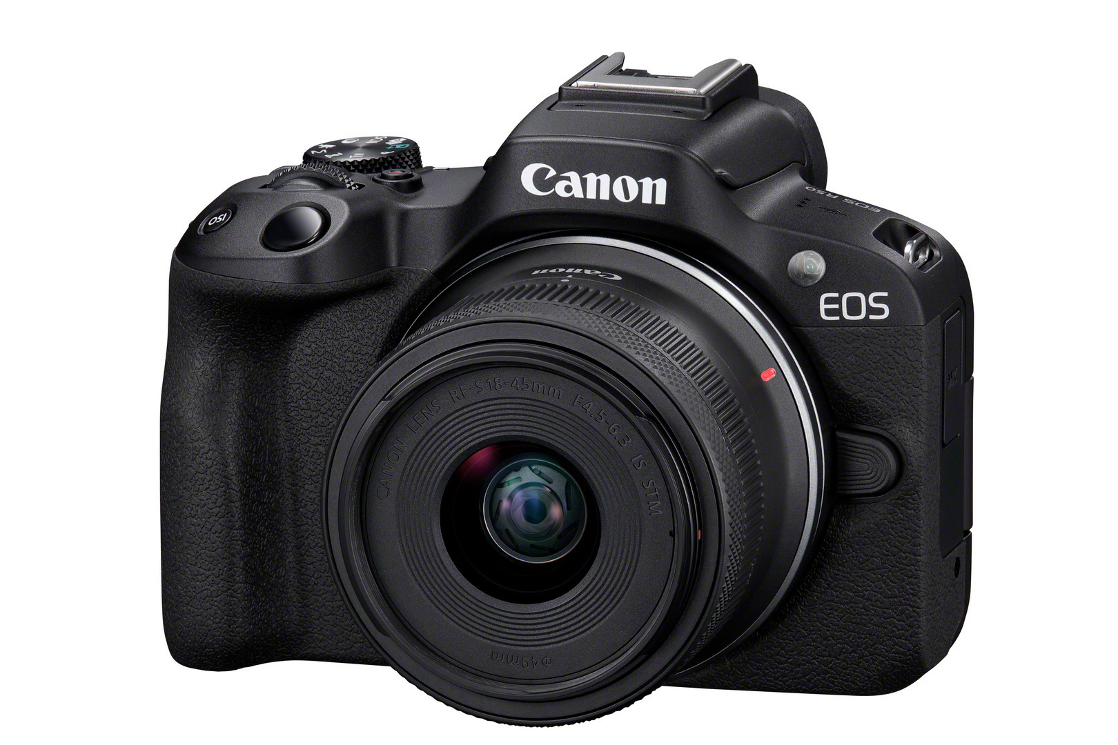 Canon EOS R50 - Schwarz + RF-S 18-45mm F4.5-6.3 IS STM Kit - 24,2 MP - 6000 x 4000 Pixel - CMOS - 4K Ultra HD, Ansicht 3