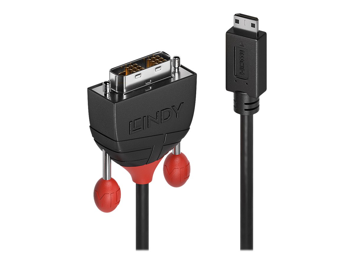 Lindy Black Line - Adapterkabel - Single Link - mini HDMI männlich zu DVI-D männlich - 50 cm - Dreifachisolierung