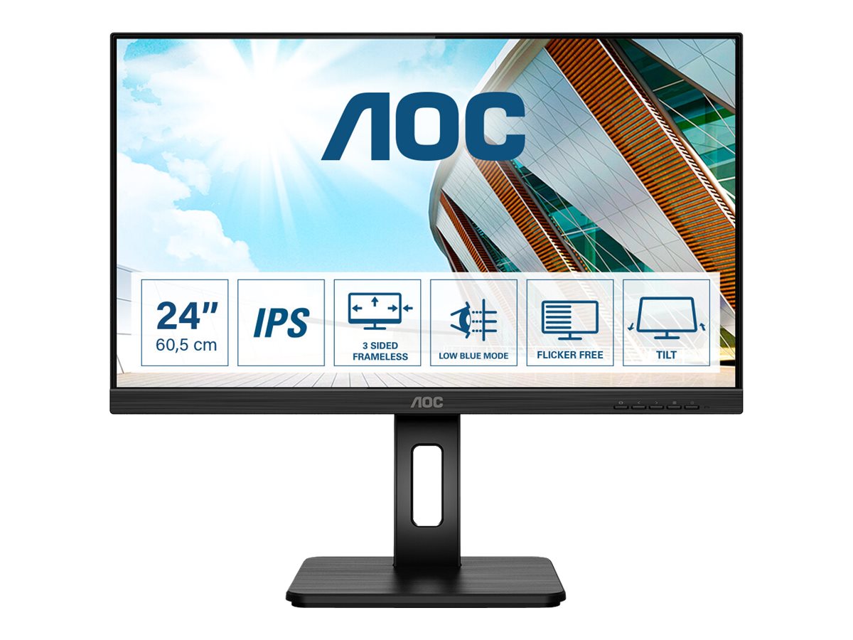 AOC Q24P2Q - LED-Monitor - 60.5 cm (23.8") - 2560 x 1440 QHD @ 75 Hz
