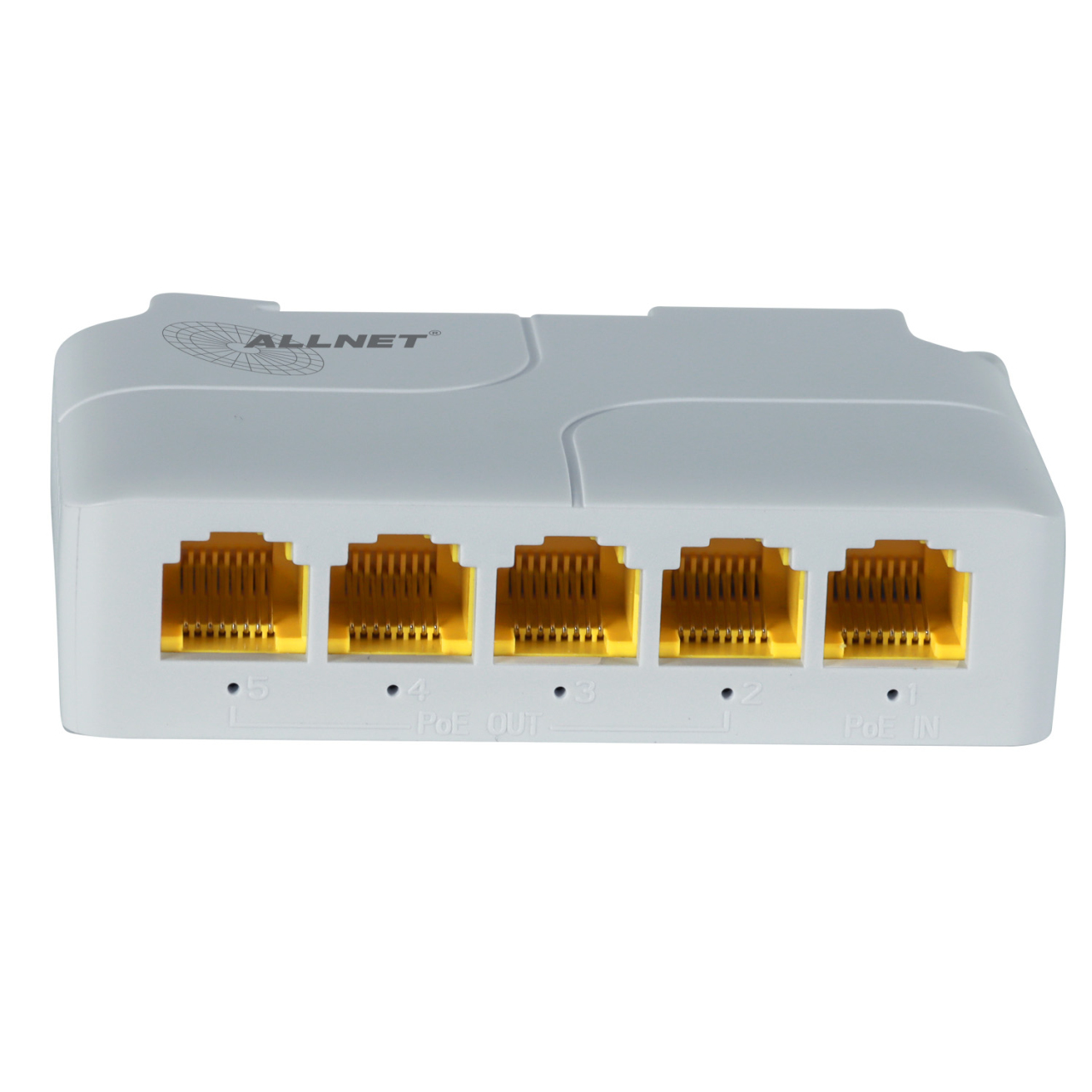 ALLNET Switch unmanaged• 5x GbE• PoE Budget 85W• 1x bt out 3x - Switch - Kupferdraht, Ansicht 4