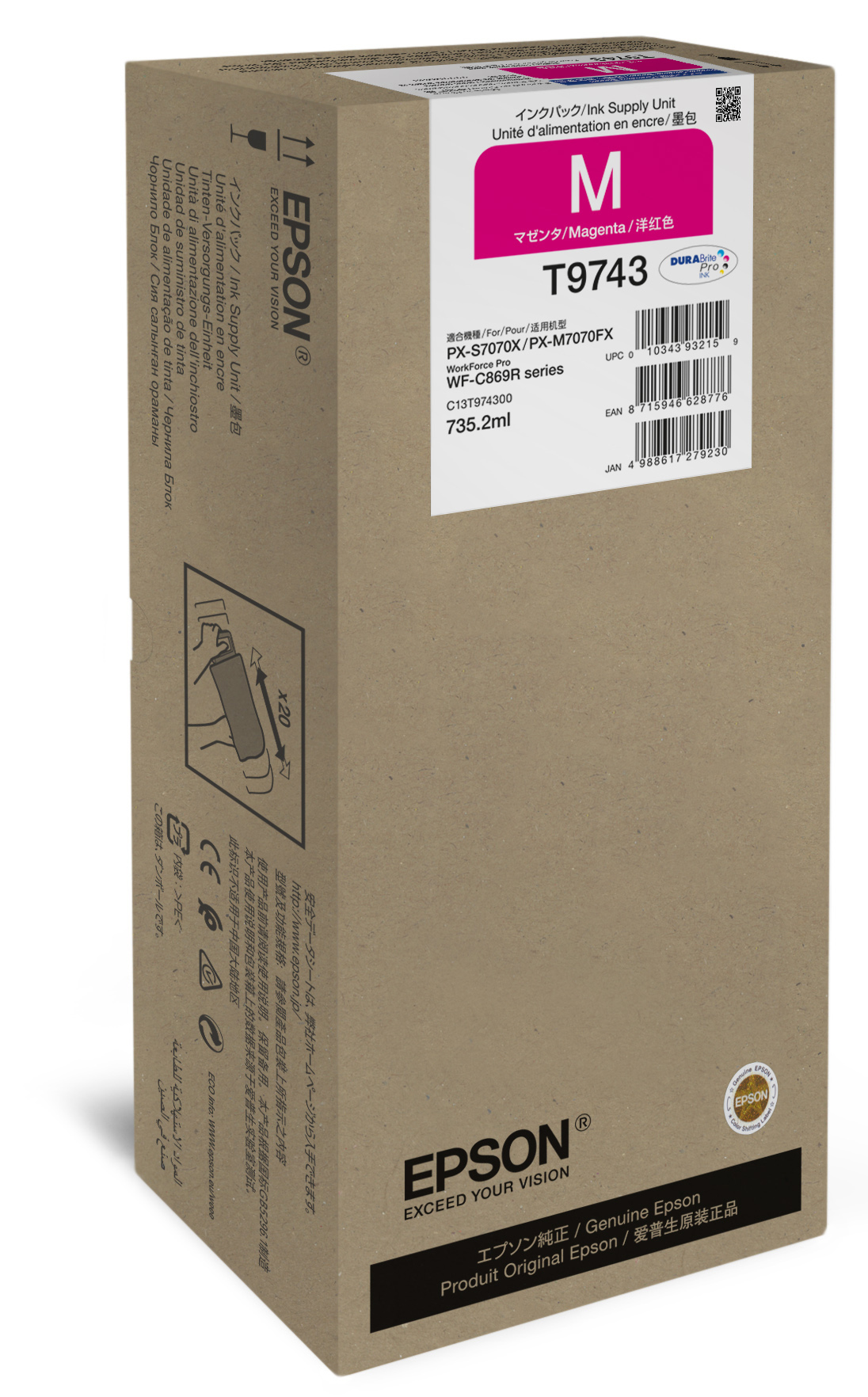 Epson T9743 - 735.2 ml - Größe XXL - Magenta, Ansicht 2