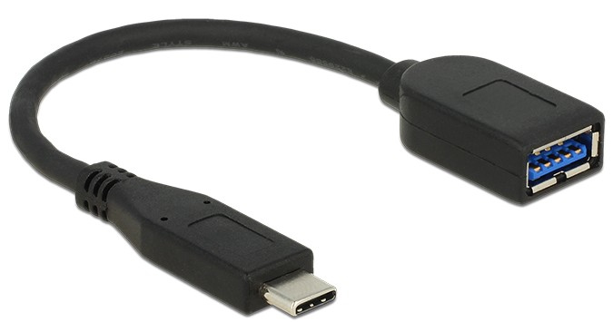 Delock USB 3.1 Gen 2 Type-C/Typ-A, 0,1 m, USB C, USB A, Schwarz