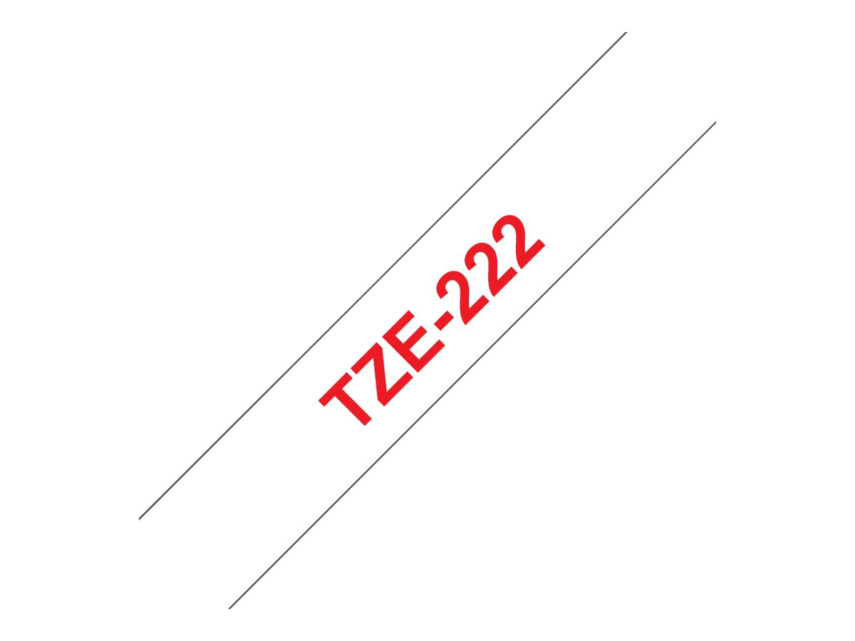 Brother TZe-222 - Rot auf Weiß - Rolle (0,9 cm x 8 m) 1 Kassette(n) laminiertes Band, Ansicht 4