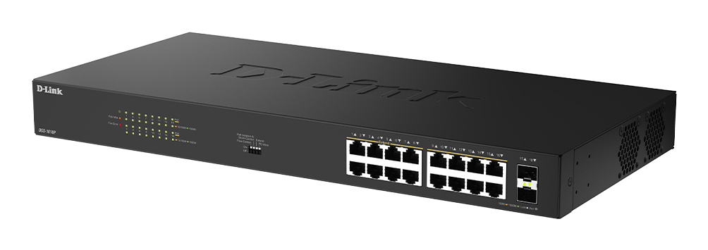 D-Link DGS 1018P - Switch - unmanaged - 16 x 10/100/1000 (PoE), Ansicht 4