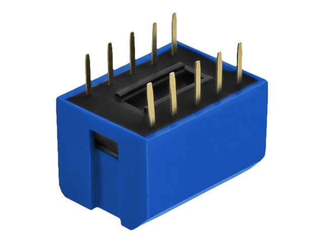 Delock DIP flip switch piano 5-digit 2.54 mm pitch THT vertical - DIP-Schalter - Blau (Packung mit 2)