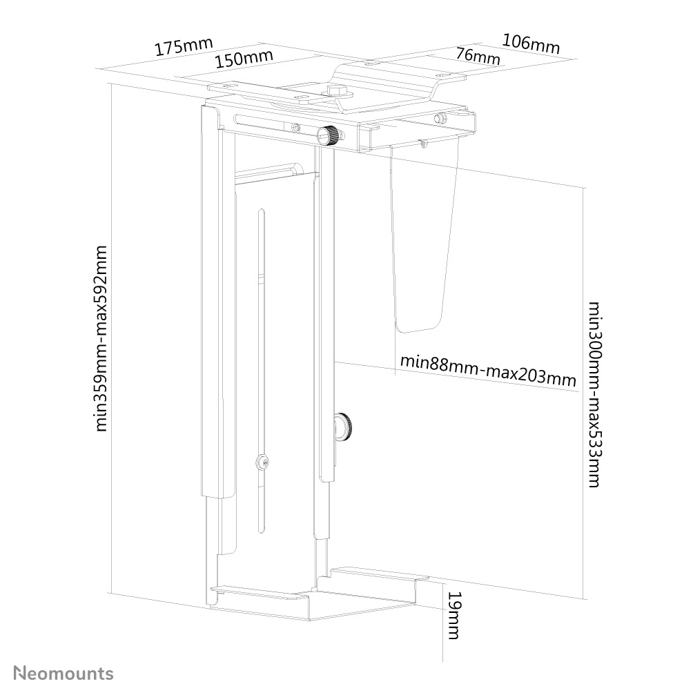 Neomounts NeoMounts NM-CPU100 - Befestigungskit (CPU-Halterung), Ansicht 2