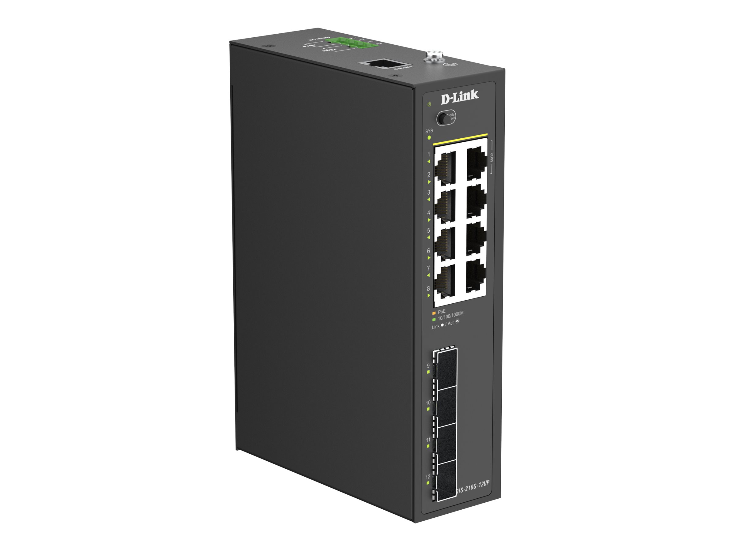 D-Link DIS 210G-12UP - Switch - industriell - Smart - 6 x 10/100/1000 (PoE+)