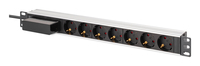 DIGITUS 1U Alu PDU rackmount. 6x safety outlet 1x outlet - (Offline-) USV - 19"